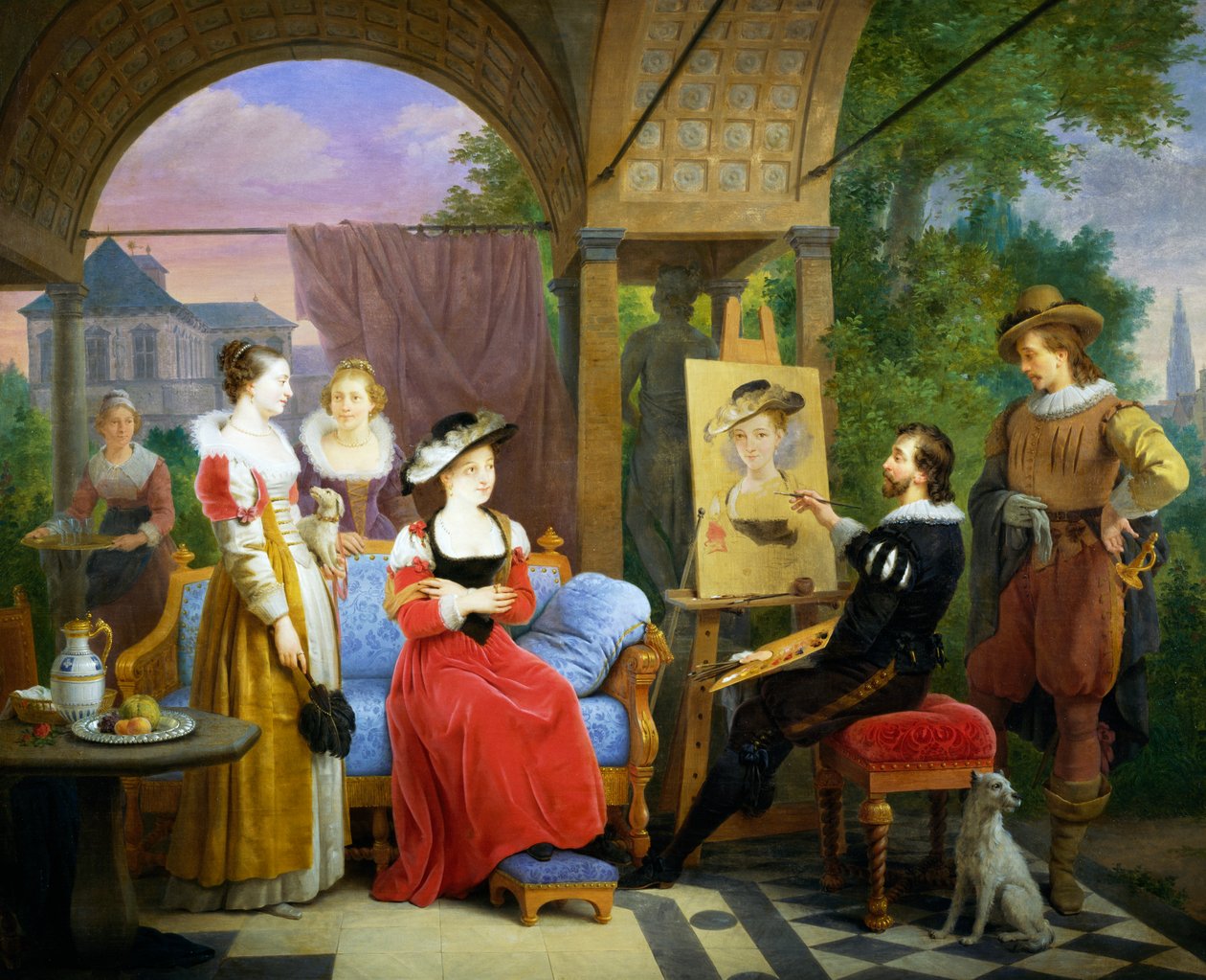 Rubens, mens han malede stråhatten i sit atelier af Ferdinand de Braekeleer