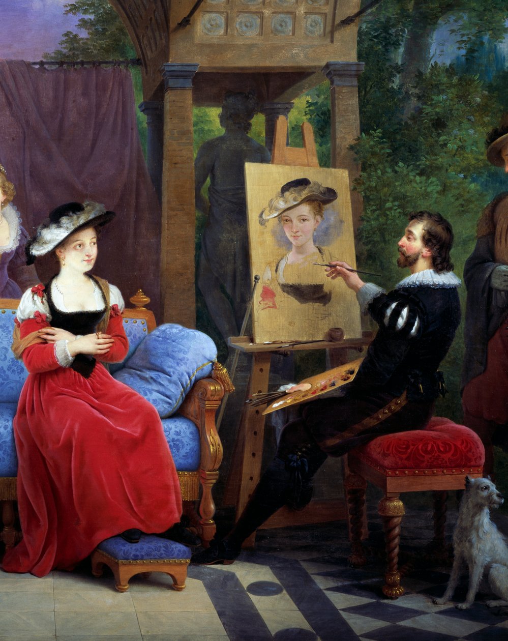 Rubens, mens han malede stråhatten i sit atelier, detalje af 2581014 af Ferdinand de Braekeleer