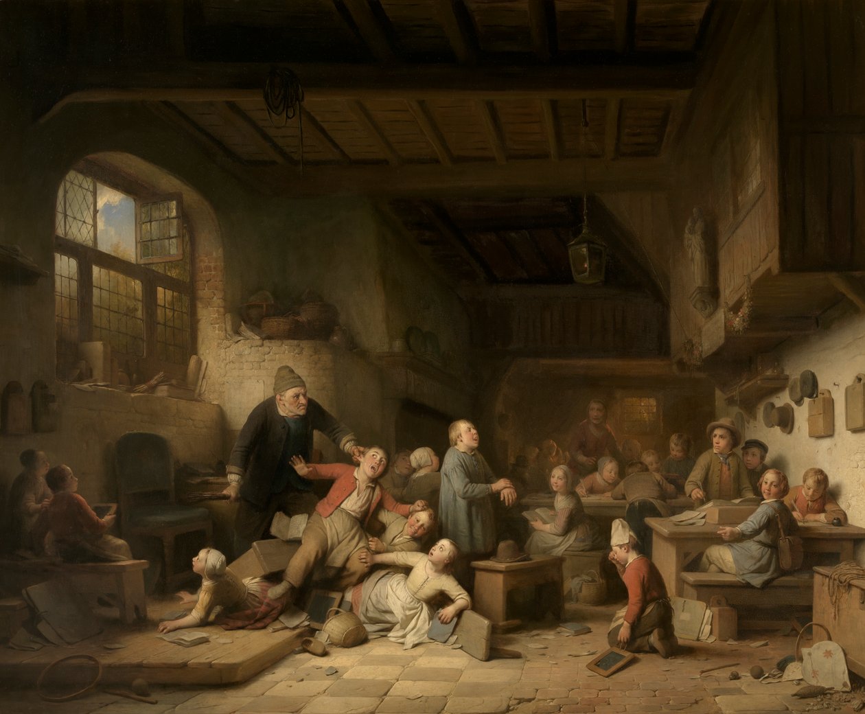 Landsbyens Skolehus af Ferdinand de Braekeleer