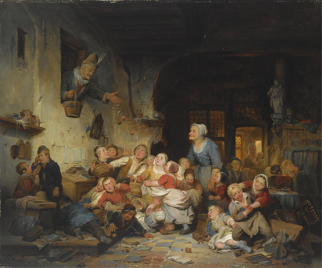 Landsbyskolen af Ferdinand de Braekeleer the Elder