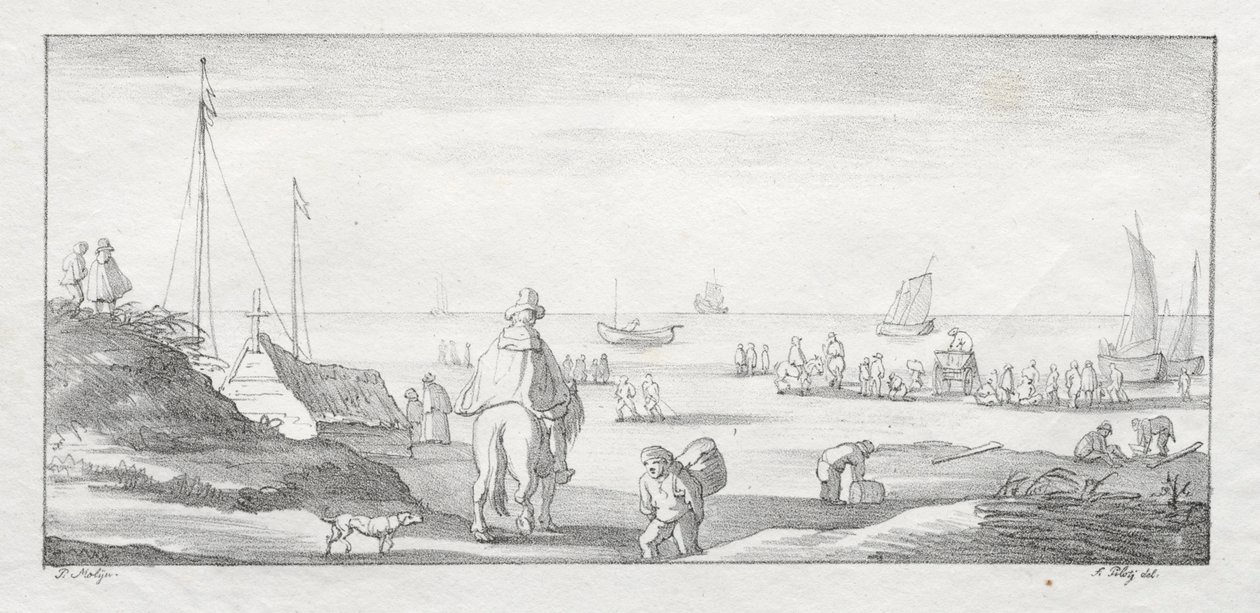 Langs en hollandsk kyst, 1811-1816. af Ferdinand the Elder Piloty