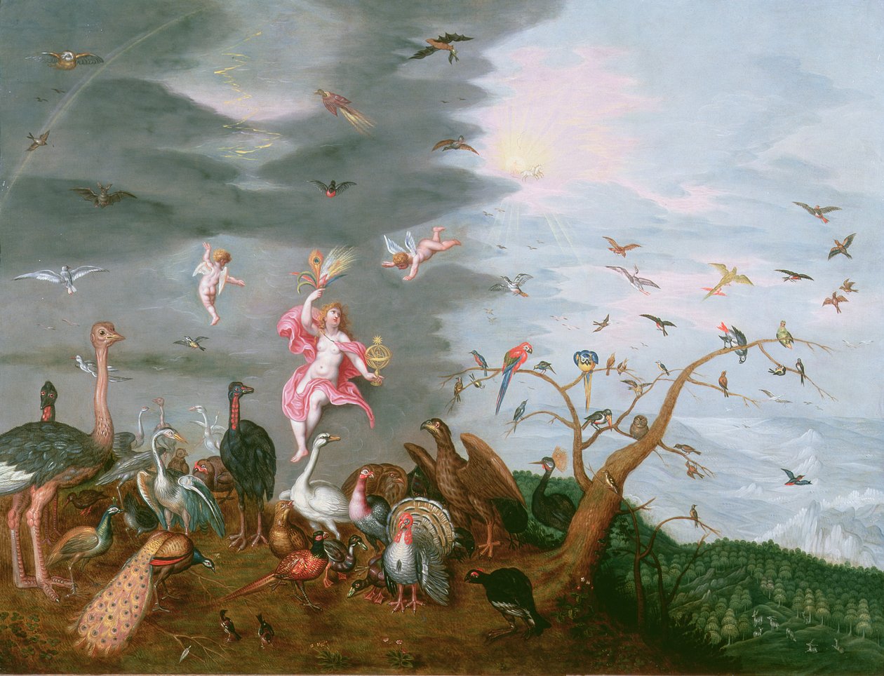 En allegori om luft (olie på kobber) af Ferdinand van Kessel