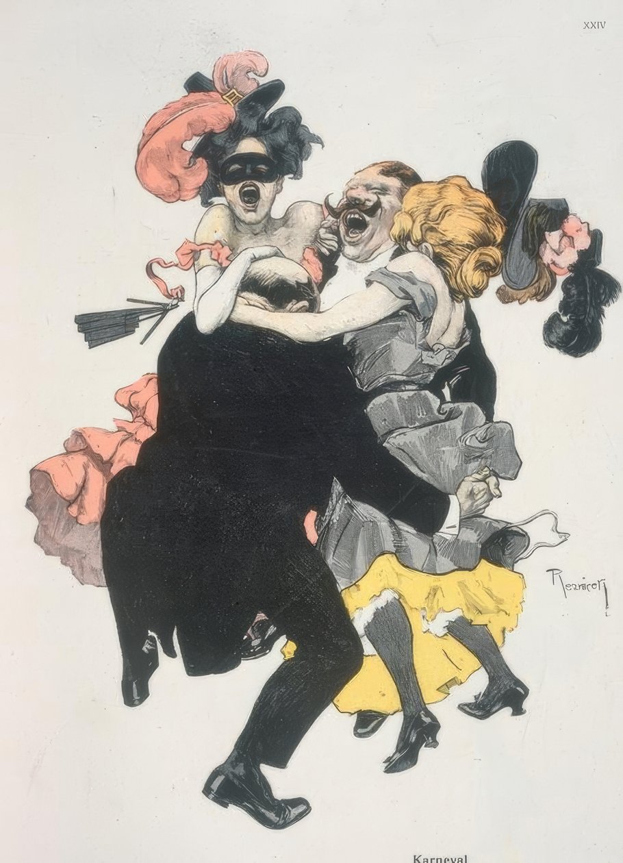 Karneval / - - Vi holder fast og trofast sammen - hipp hipp hurra! -- af Ferdinand von Reznicek