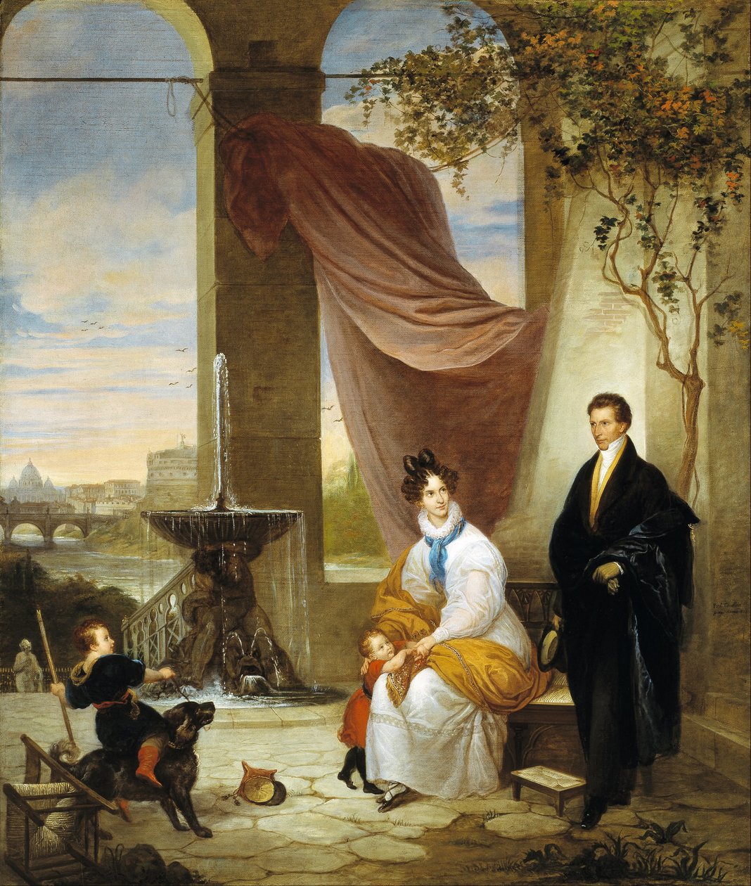 Charles Izard Manigault og hans familie i Rom af Ferdinando Cavalleri