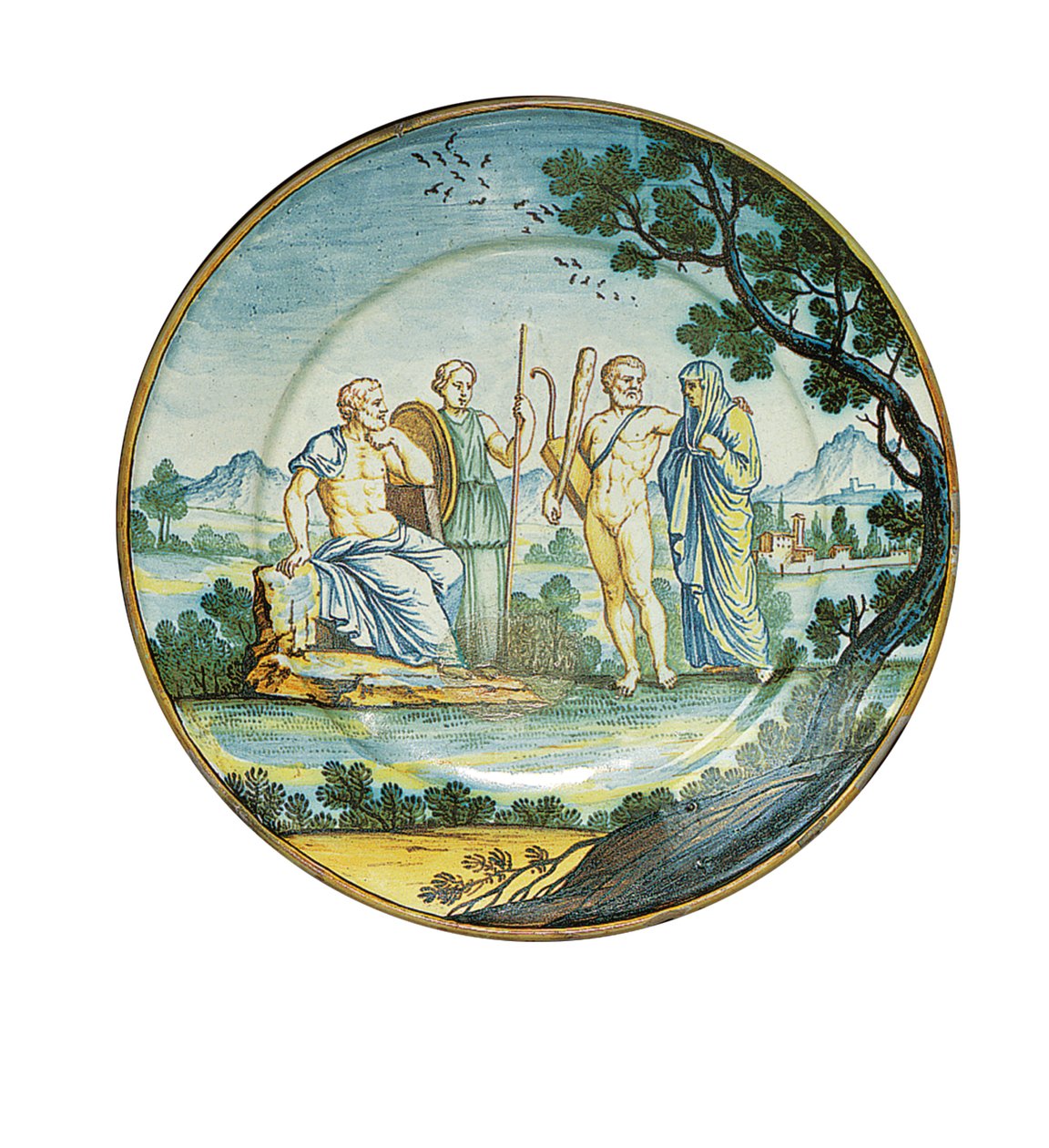 Siena-plade, med Hercules, der bringer Alcestis for kong Admetus, ca. 1745 af Ferdinando Maria Campani