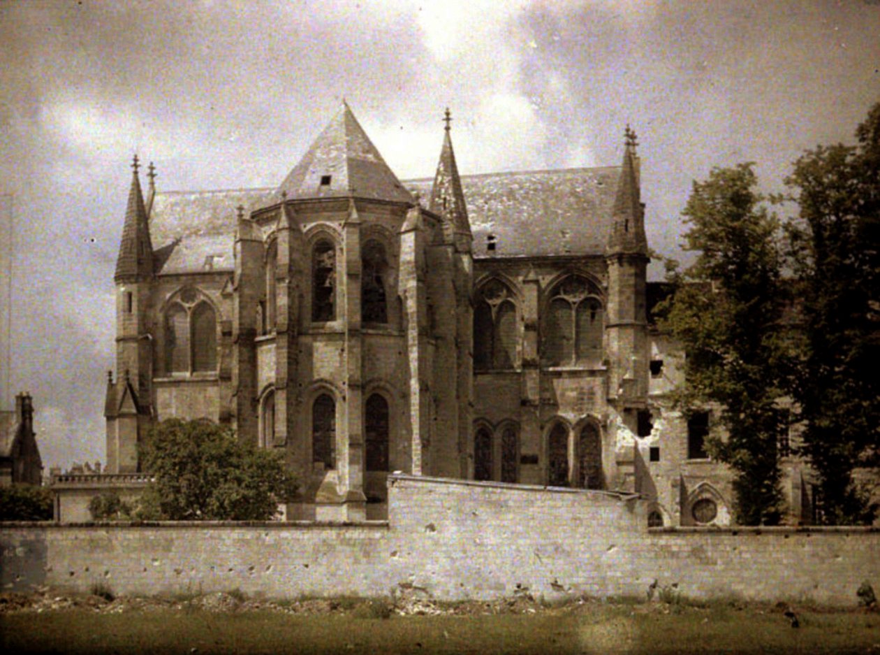 Klosteret Saint-Leger, Soissons, Aisne, Frankrig, 1917 (autokromt) af Fernand Cuville