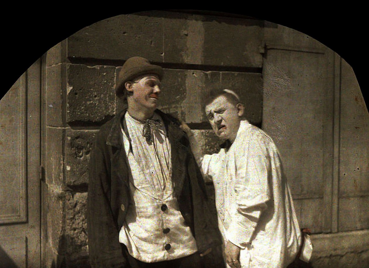 Klovnen Footel og hans søn, Soissons, Aisne, Frankrig, 1917 (autokrom) af Fernand Cuville