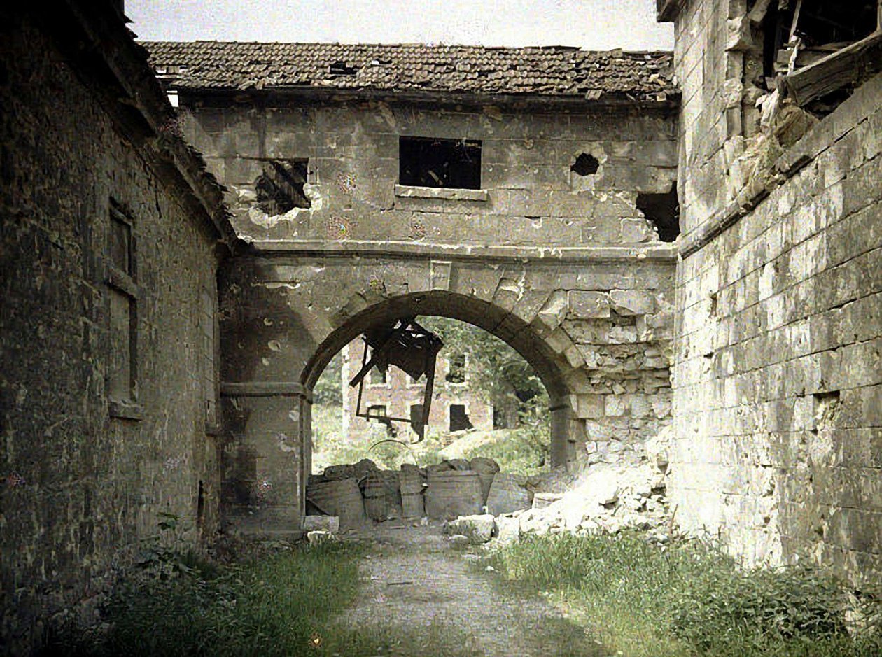 Glasfabrik, Vauxrot, Cuffies, Aisne, Frankrig, 1917 (autokrom) af Fernand Cuville