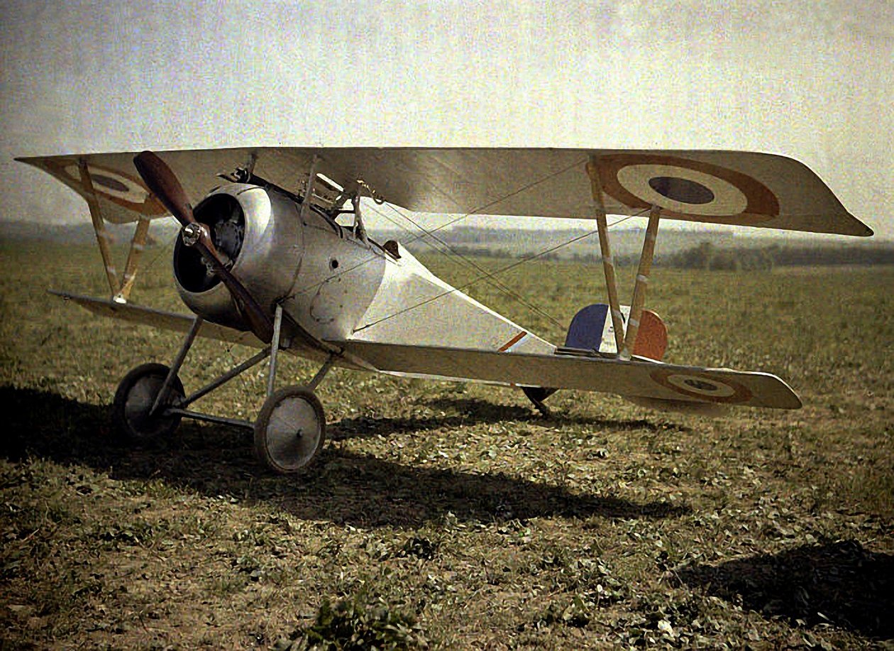 Nieuport biplan, Aisne, Frankrig, 1917 (autokrom) af Fernand Cuville
