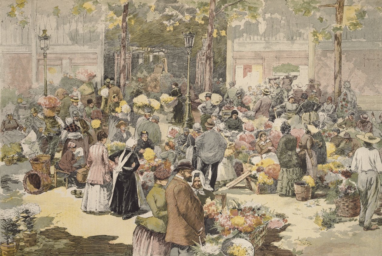 Blomstermarkedet, Paris, 1886 af Fernand Fau
