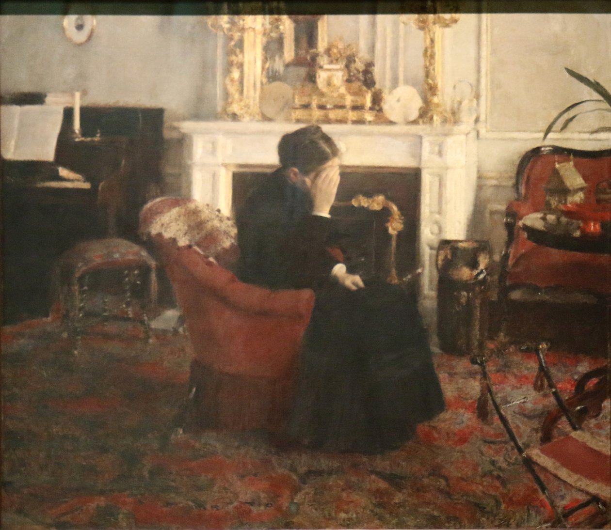 En ecoutant du Schumann Engelsk: Lytte til musik af Schumann Nederlands: Lytte til musik af Scumannn af Fernand Khnopff