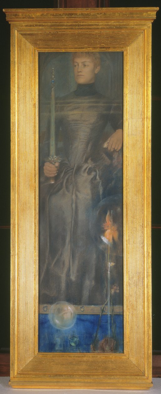 La Solitude (pastel og voks på papir) af Fernand Khnopff