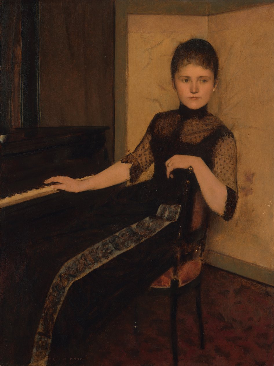 Portræt af Lady Maria Francisca Louisa Dommer van Poldersveldt af Fernand Khnopff