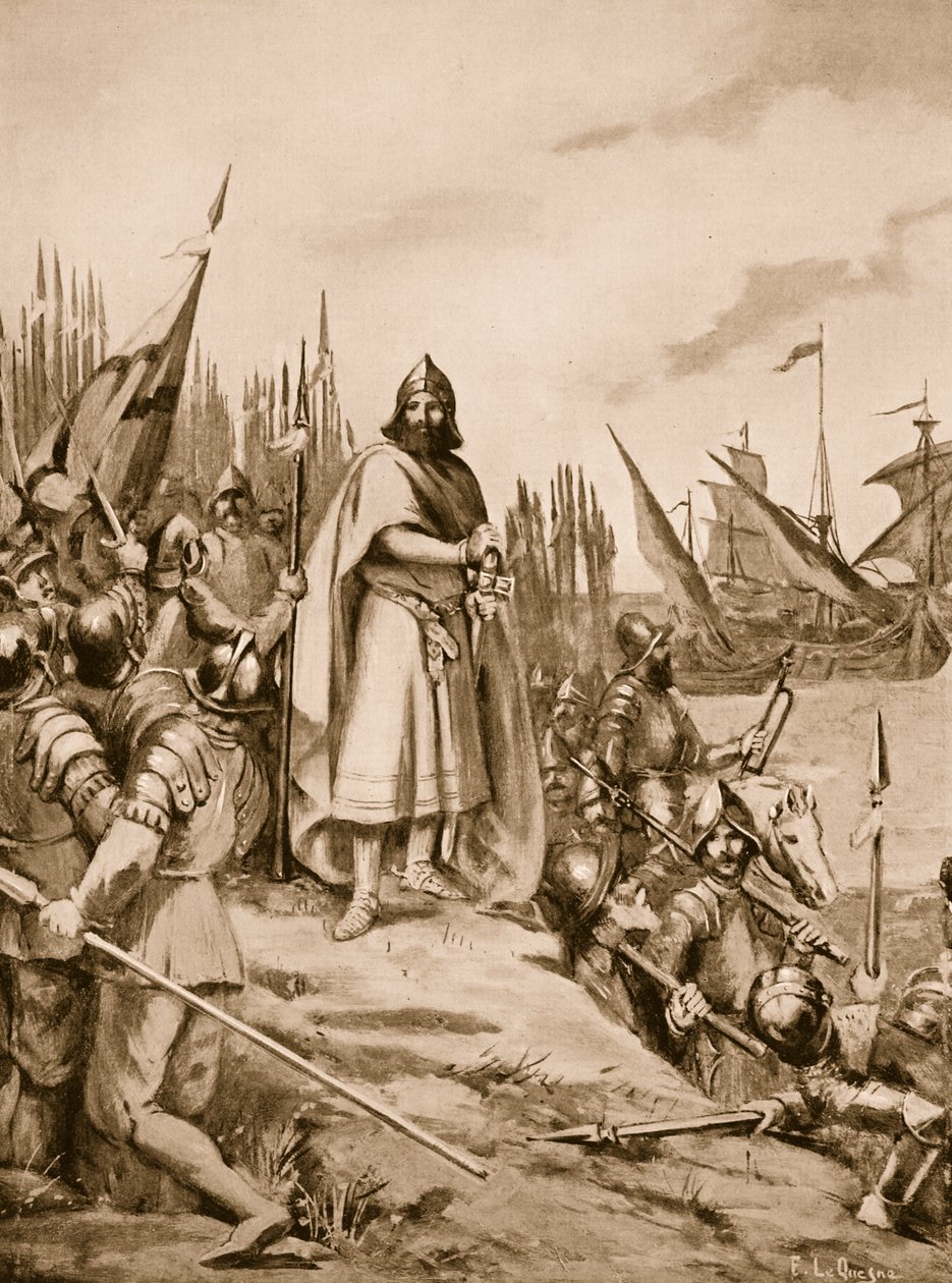 Erik den hellige lander på Finlands kyst, 1157 af Fernand Le Quesne