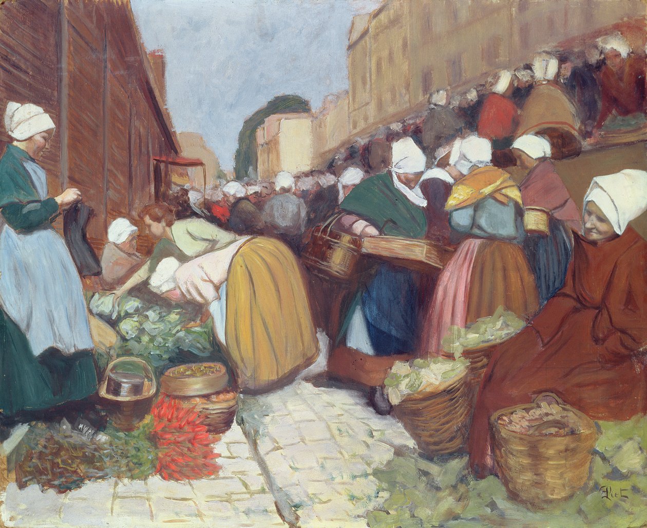 Markedet i Brest, ca. 1899 af Fernand Piet