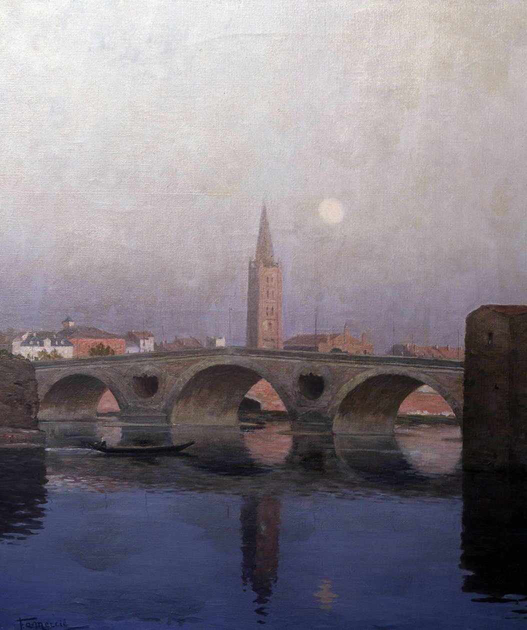 Le Pont Neuf i Toulouse, begyndelsen af det 20. århundrede (maleri) af Fernand Antonin Mercié
