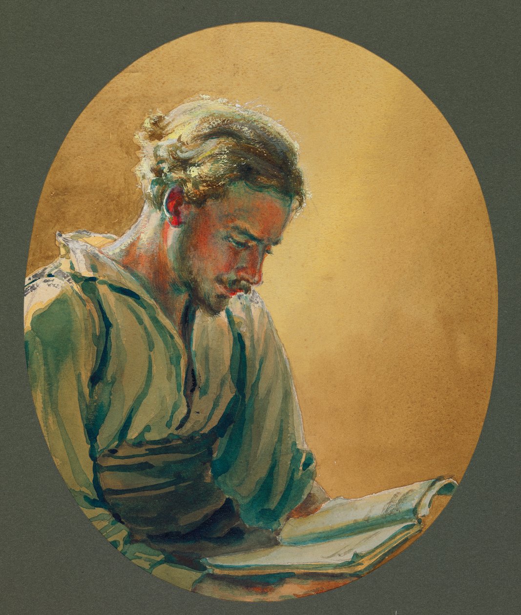 En ung mand læser i Gustrow af Fernand Barbier