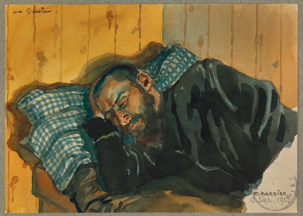 Portræt af Lavissiere, der tager en lur, Gustrow af Fernand Barbier