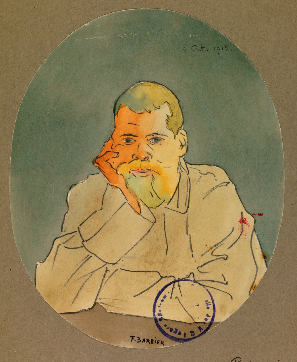 Portræt af en russisk fange, Gustrow af Fernand Barbier