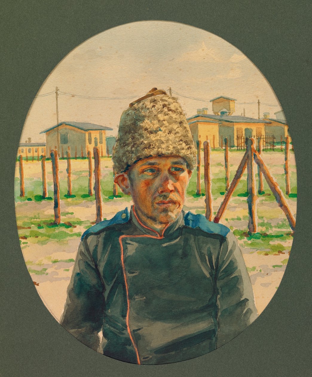 Portræt af en russisk artillerist, der forlader hospitalet, Gustrow af Fernand Barbier