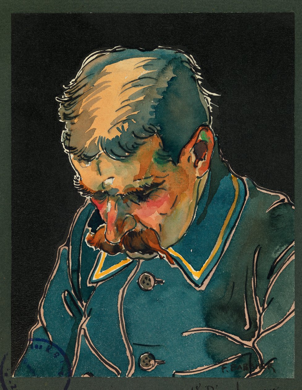 Fangen Mar de Rance dirigerer lejrens orkester, Gustrow af Fernand Barbier