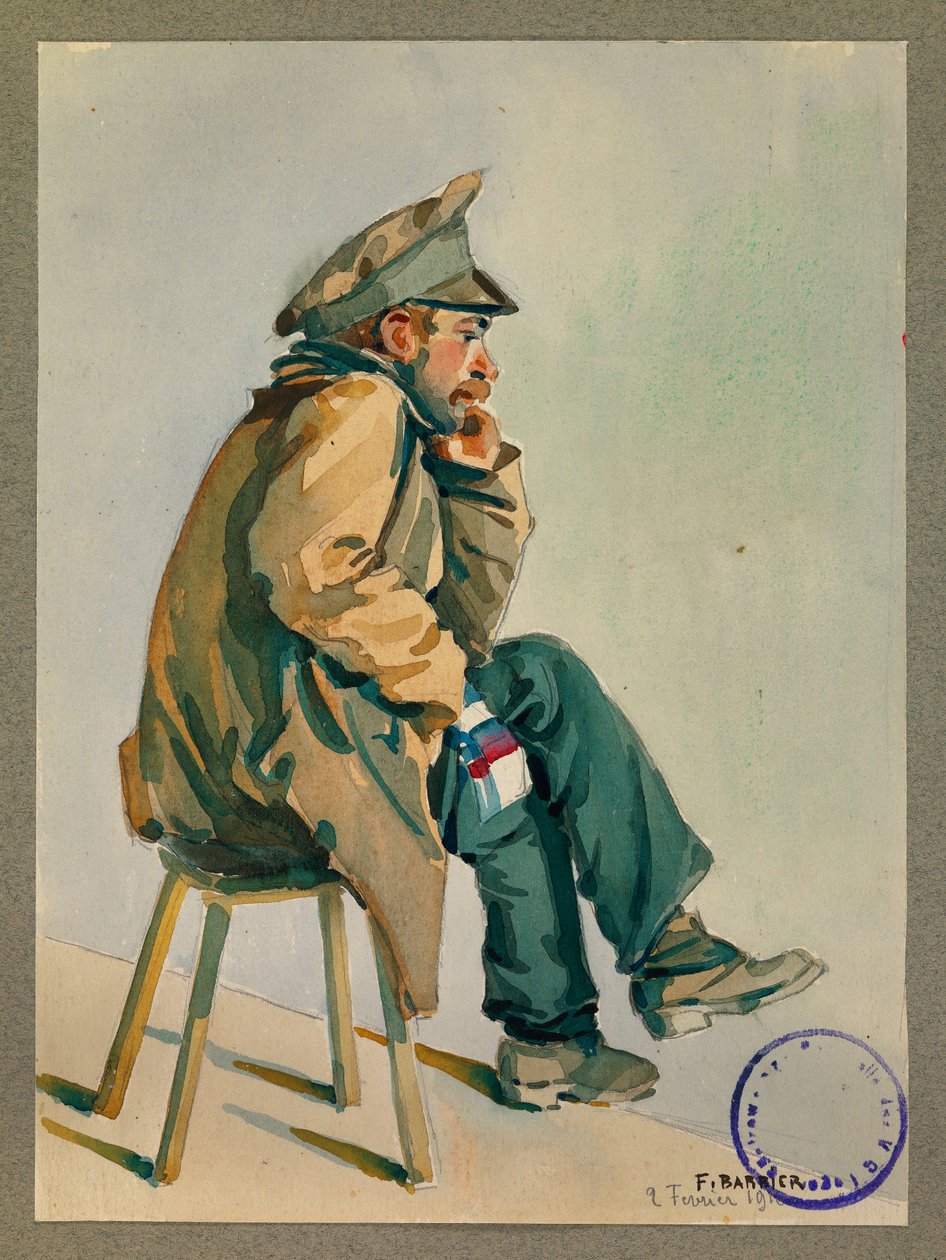 Russisk fange venter på lægeundersøgelse, Gustrow af Fernand Barbier