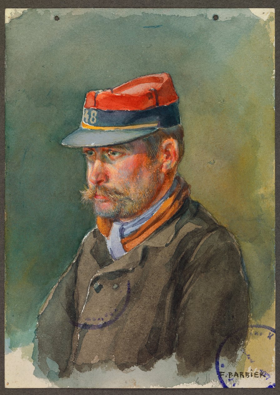 Sergent Lecacheux fra det 48. territorialregiment, Gustrow af Fernand Barbier