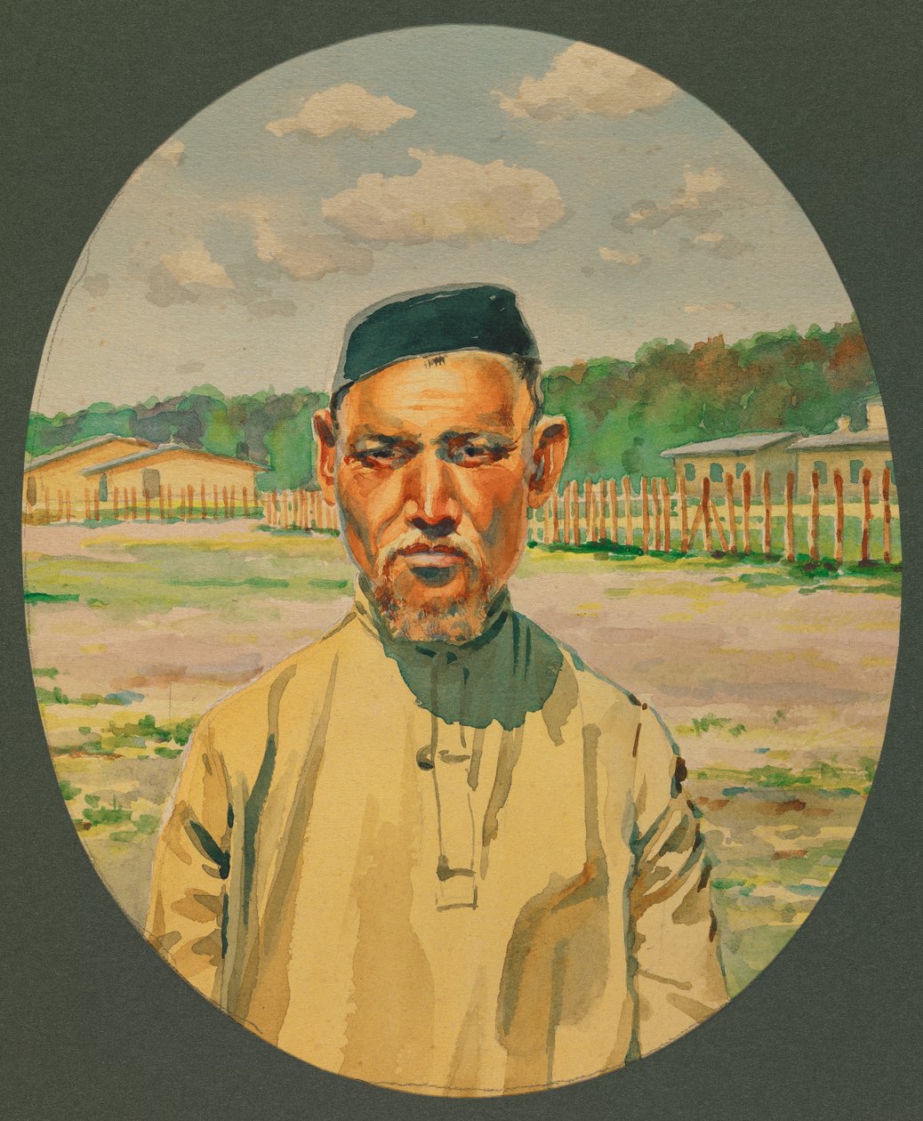 en tatarisk fange i den russiske hær ved Gustrow af Fernand Barbier