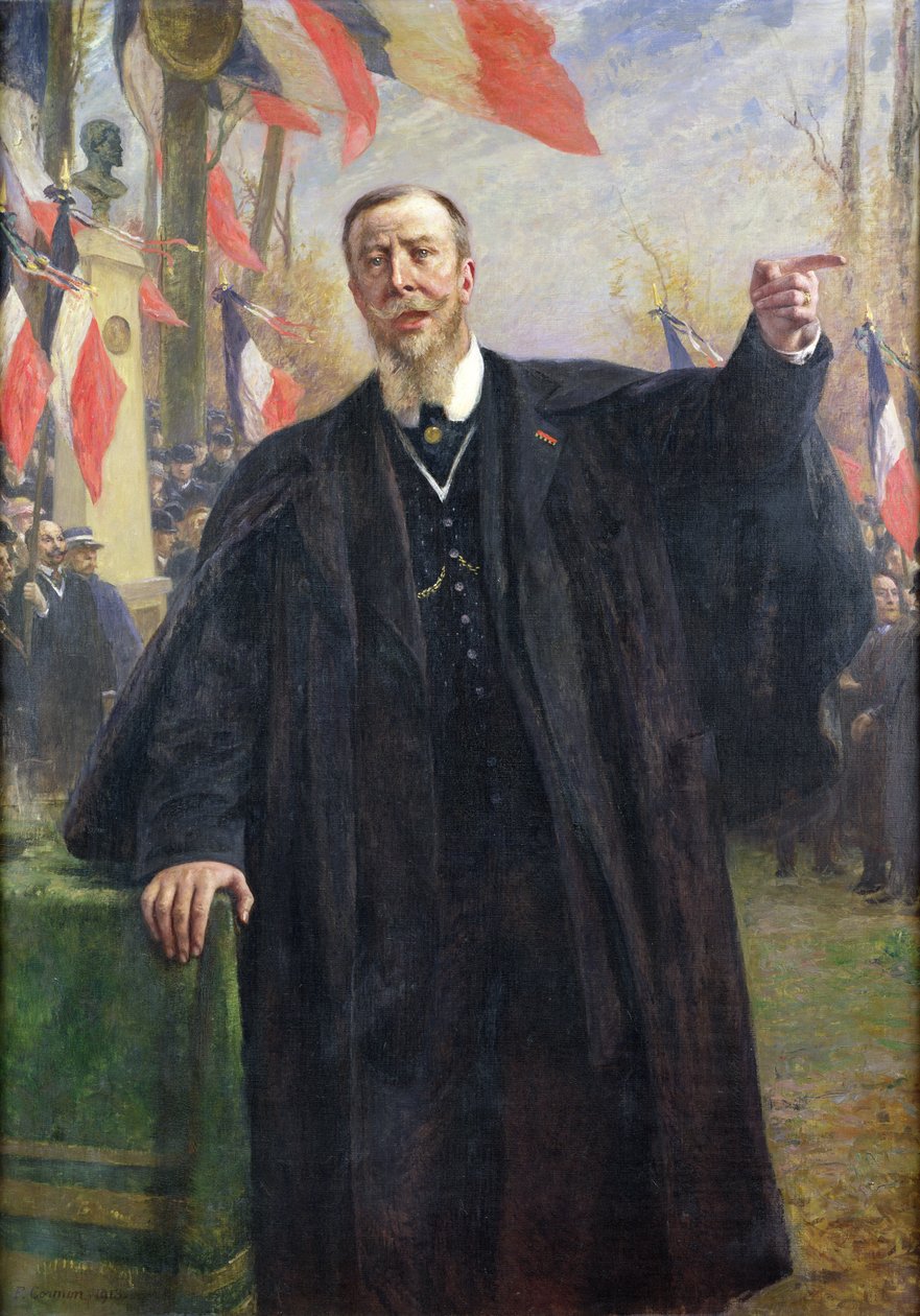 Paul Deroulede (1846-1914) Holder en tale ved Bougival, januar 1913 (olie på lærred) af Fernand Cormon
