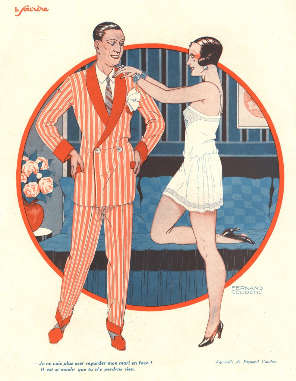 Kuvitus "Le Sourire" (väri litho) af Fernand Couderc