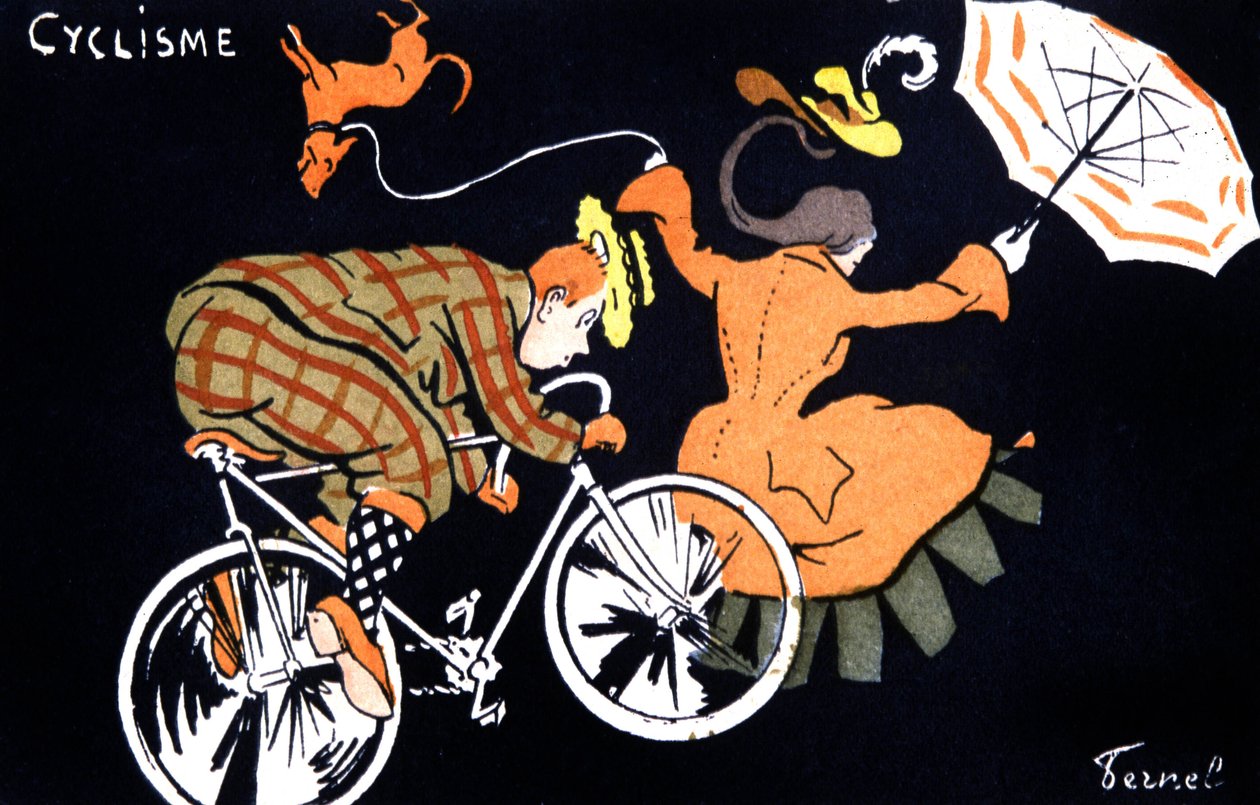Cykling, ca. 1910-20 (postkort) af Fernand Fernel