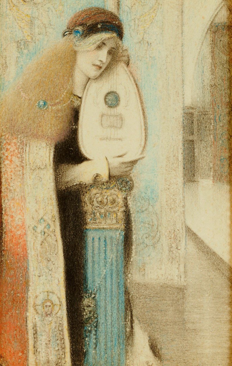 En musiker, ca. 1899 af Fernand Khnopff