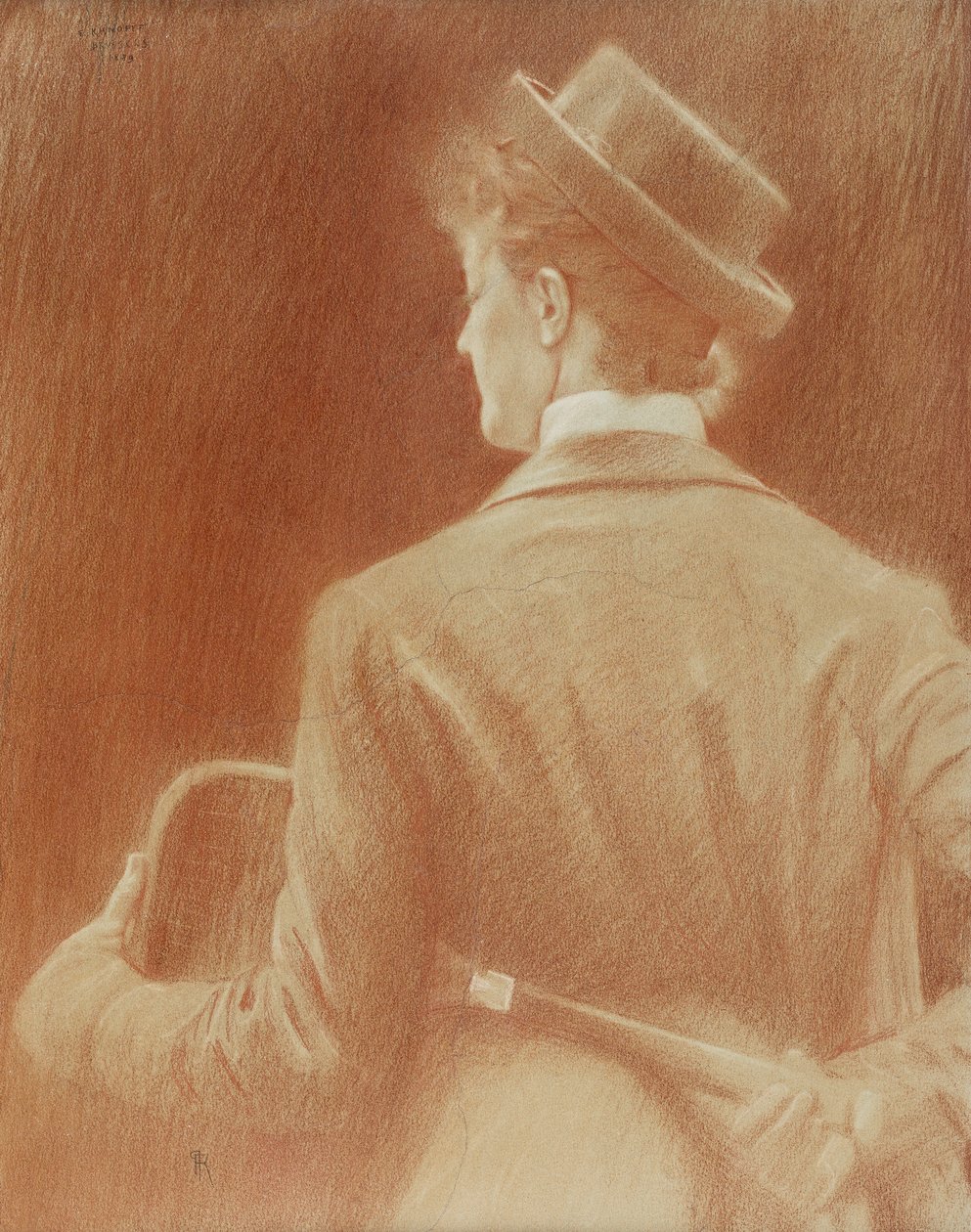 En tennisspiller; Studie til "Erindringer"; En tennisspiller; Studie til "Erindringer", 1889 af Fernand Khnopff