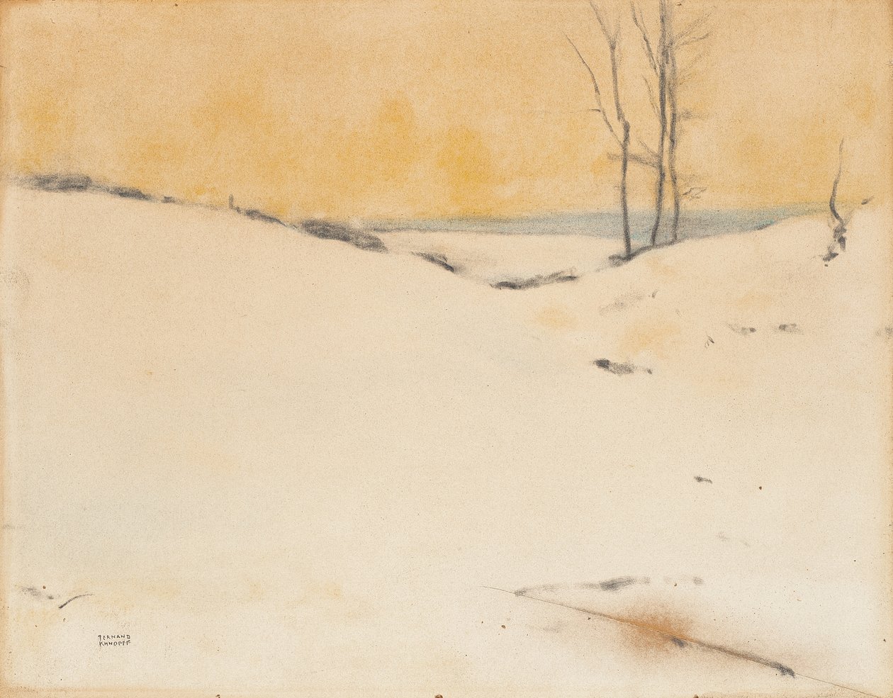 I sneen, ca. 1916 af Fernand Khnopff