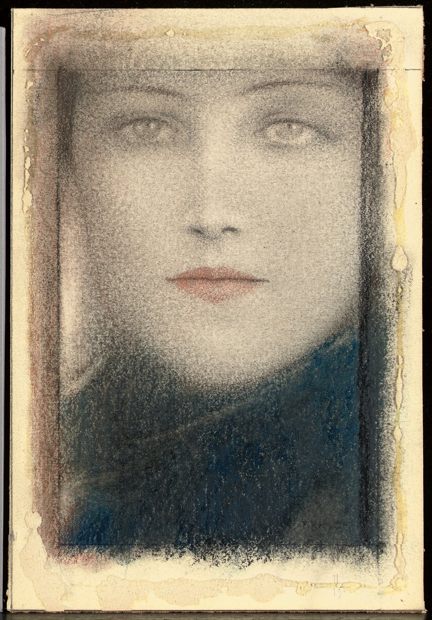 Hoved af en kvinde, ca. 1910 af Fernand Khnopff