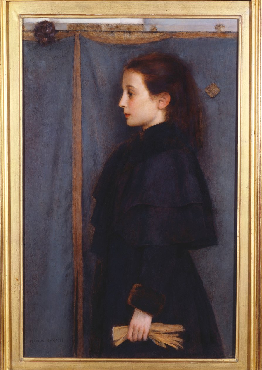 Portræt af Jeanne de Bauer, 1890 af Fernand Khnopff