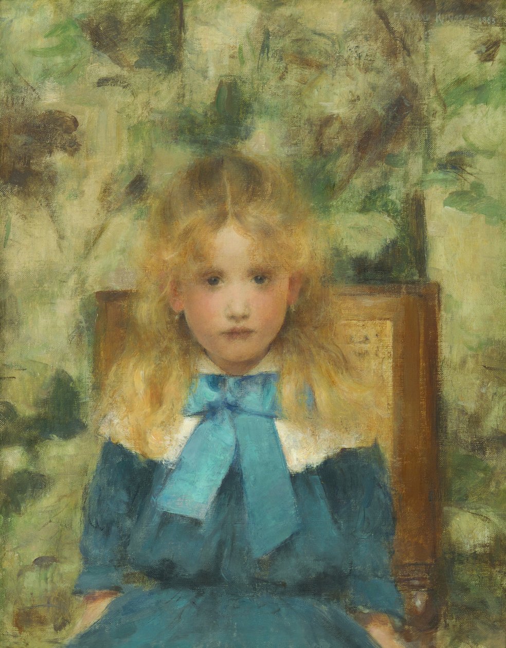Portræt af Mademoiselle Van der Hecht, 1883. af Fernand Khnopff