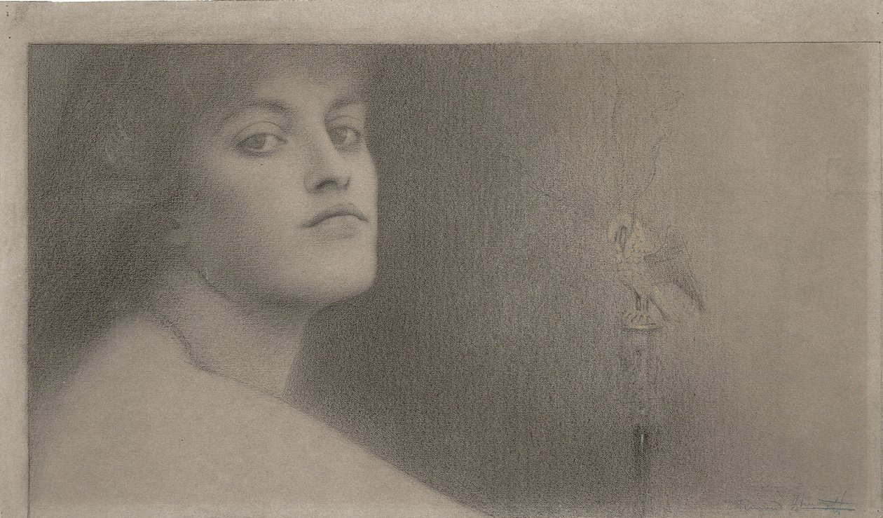 Studie for lOffrande The Offering, 1891 af Fernand Khnopff