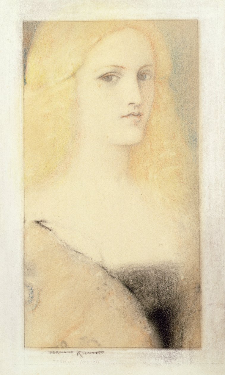 Venetiansk hukommelse (pastel & blyant på lærred) af Fernand Khnopff