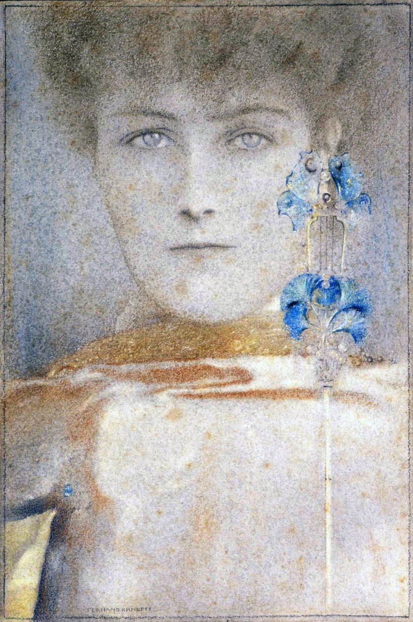 Hvid maske af Fernand Khnopff (1858-1921) af Fernand Khnopff