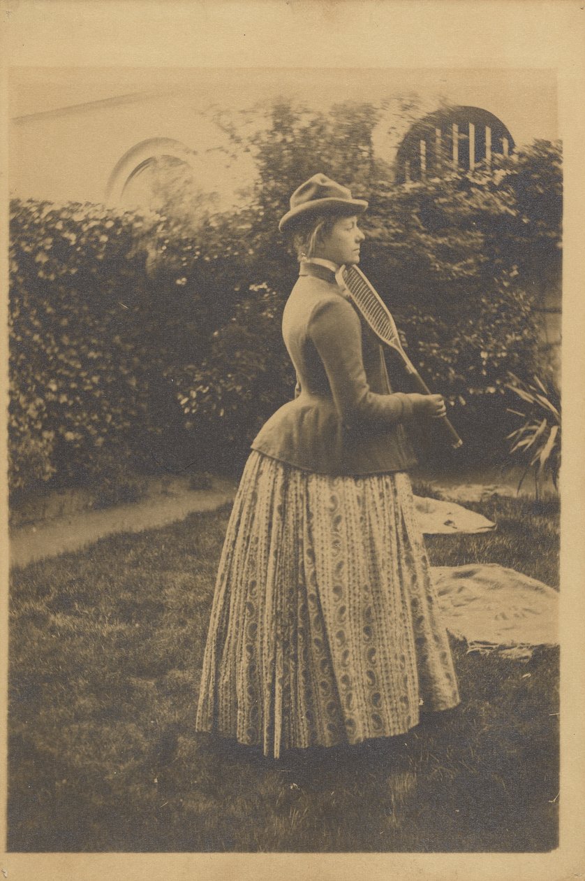 Kvinde med en tennisketsjer, studie til "Memories, ca. 1889 (gelatine-sølvtryk) af Fernand Khnopff