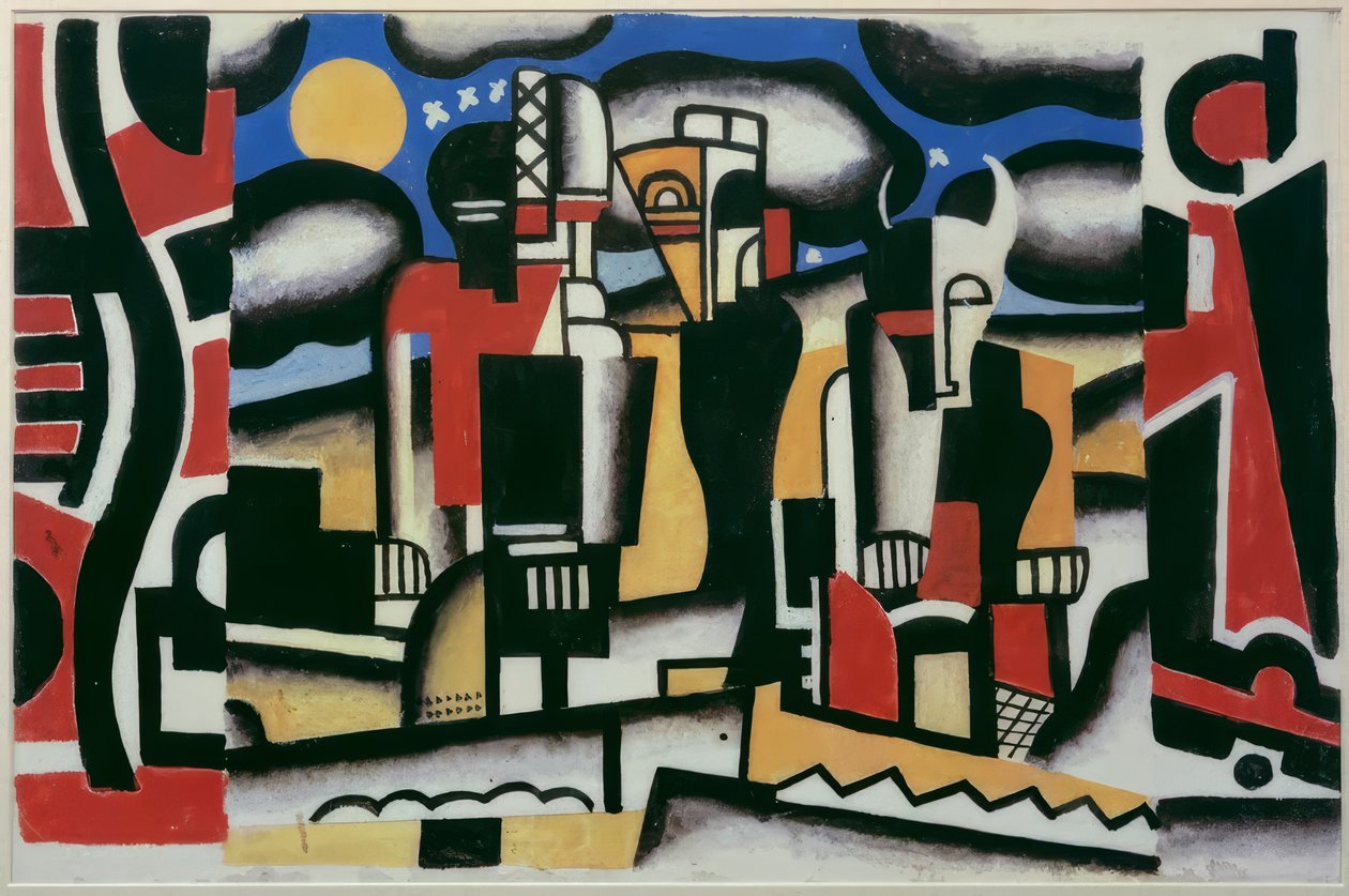 Sceneskitse med tre guddommelige figurer af Fernand Leger
