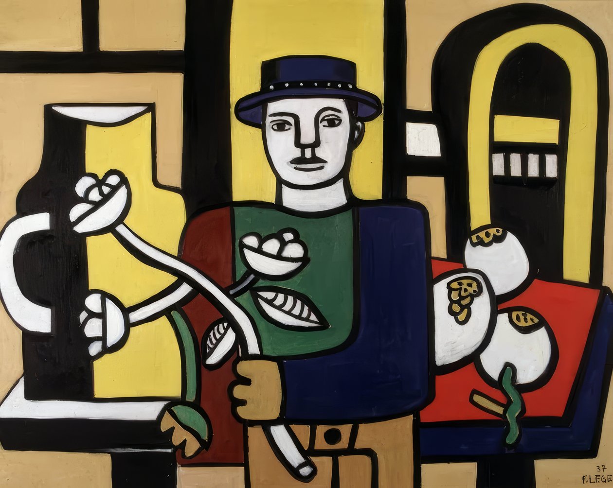 Manden med den blå hat af Fernand Leger