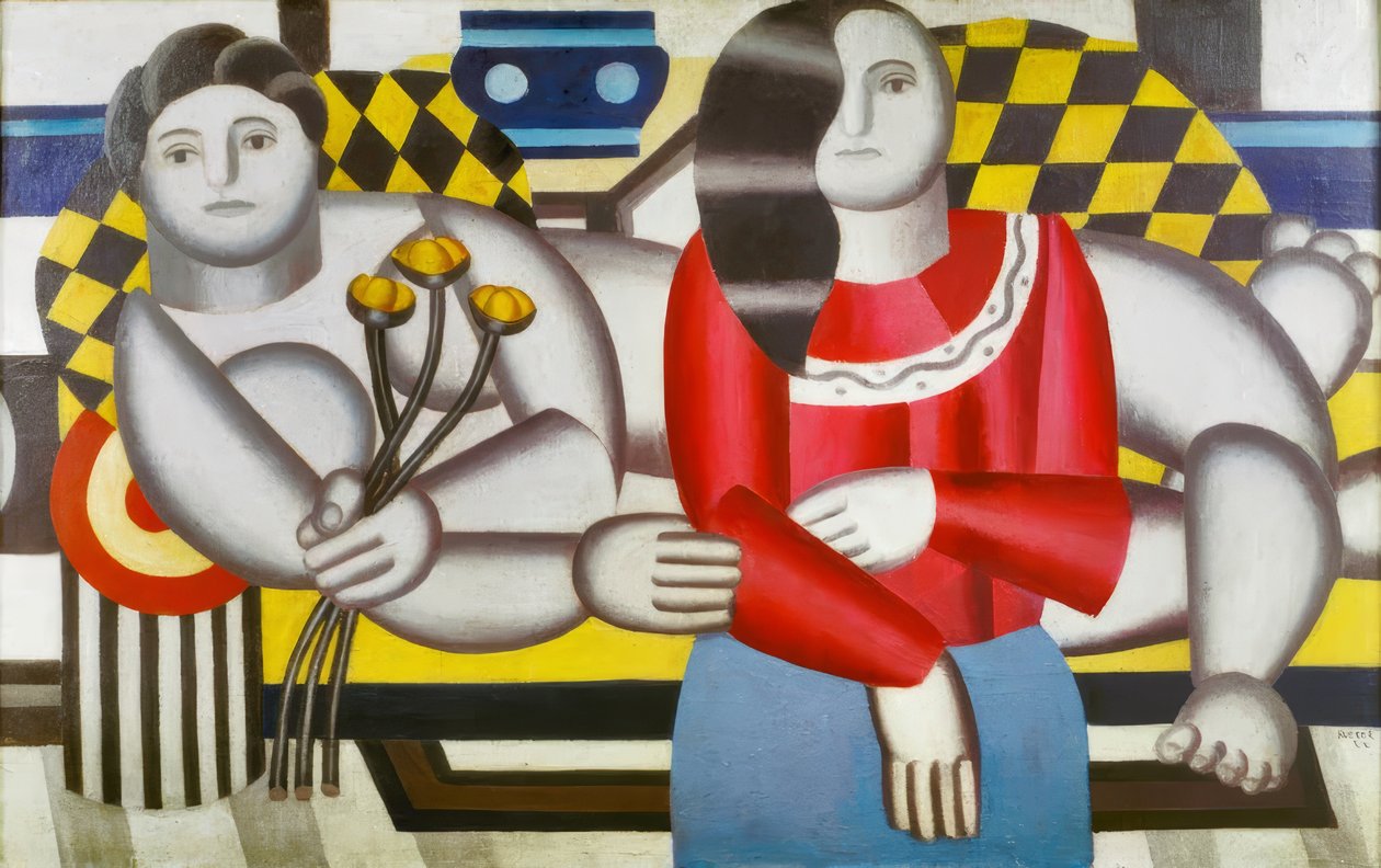 "Femme tenant des fleurs" (Kvinde med blomster) af Fernand Leger