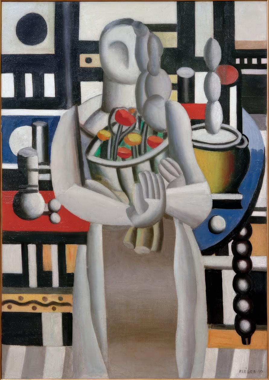 Kvinde med blomster af Fernand Leger