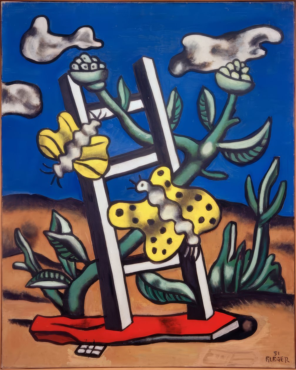 Sommerfugle på en stige af Fernand Leger