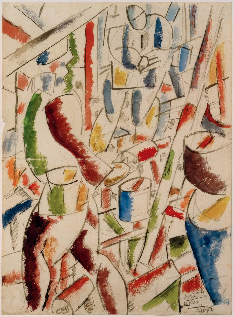 Soldater, der graver en skyttegrav af Fernand Leger