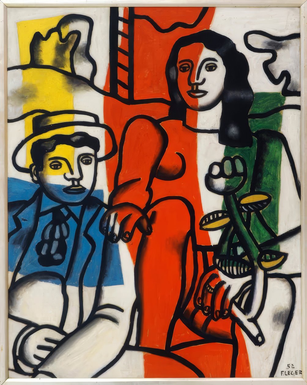 To elskende i landskabet af Fernand Leger