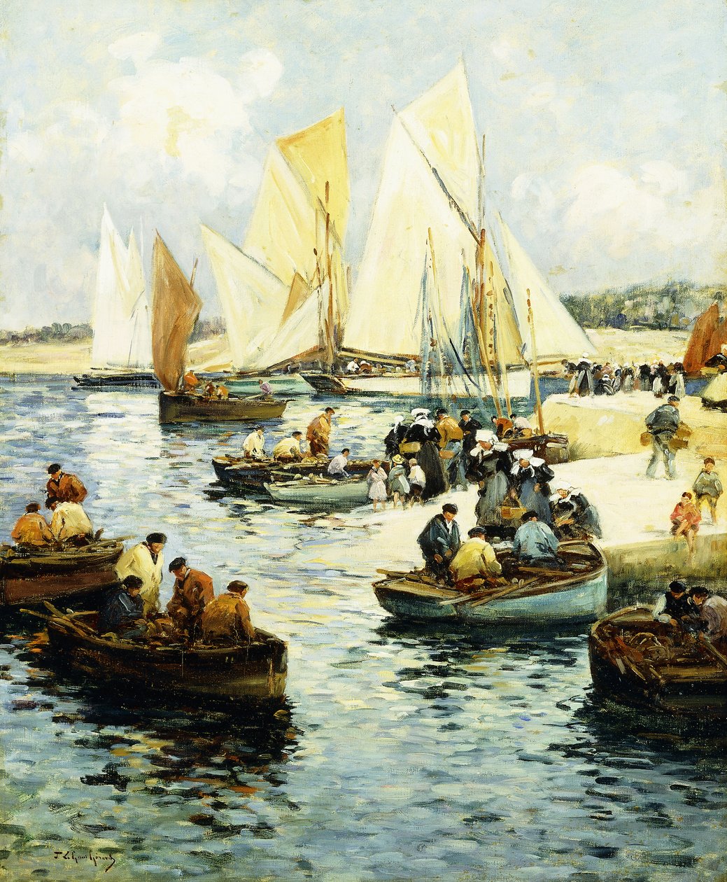Fiskernes tilbagevenden til Concarneau, af Fernand Legout Gerard
