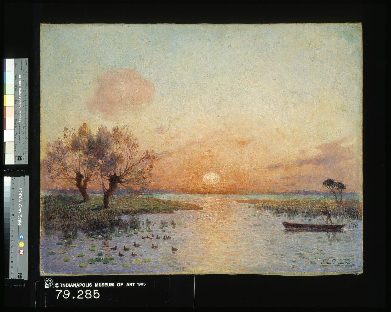 Dammen ved solnedgang (La Mare Au Coucher Du Soleil) (olie på lærred) af Fernand Loyen du Puigaudeau